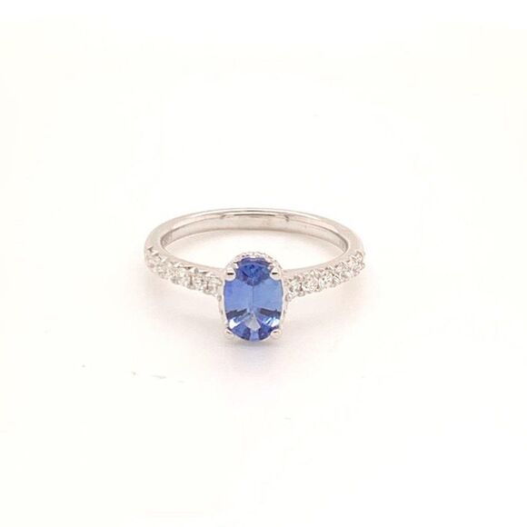 Diamond Sapphire Ring 18k Gold Women 1.725 TCW Certified $3990 913137 - Picture 8 of 16